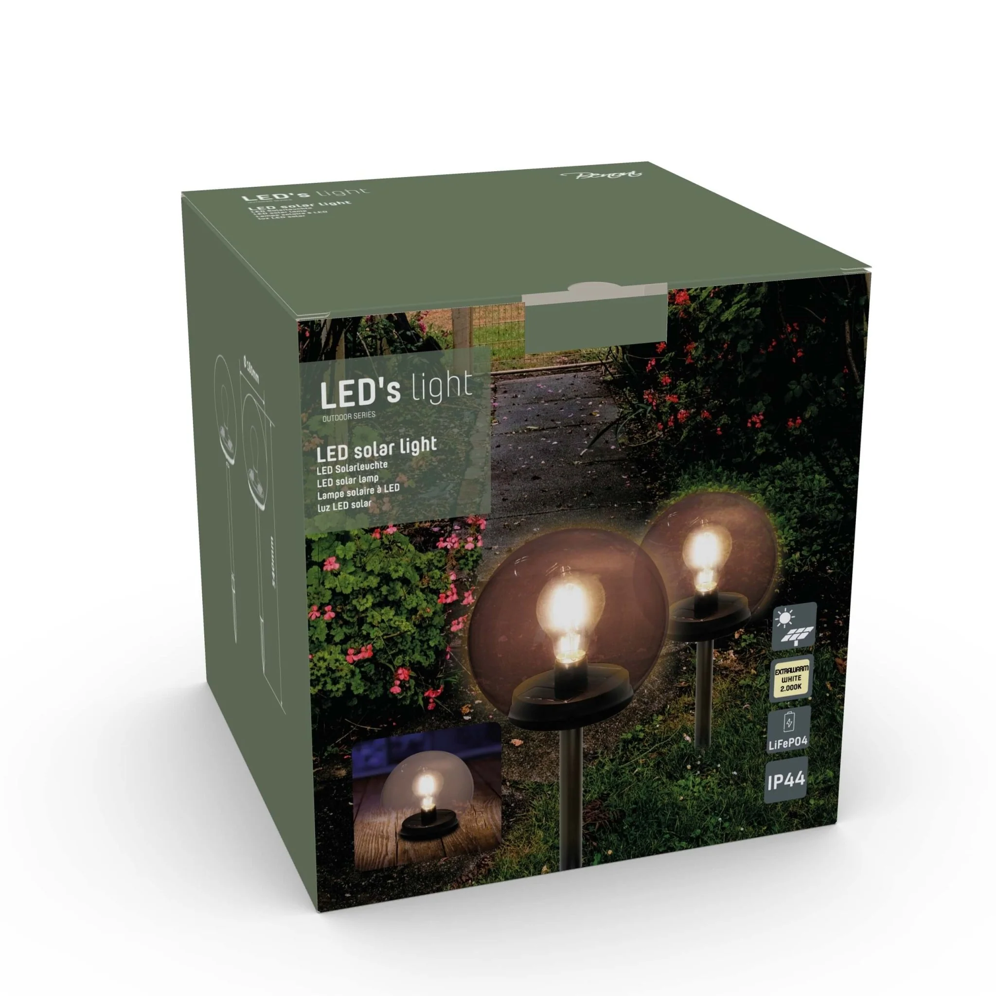 Vintage Solar Priklamp met sensor - Automatisch aan/uit - Warm wit licht - IP44 - 54 cm - Image 10