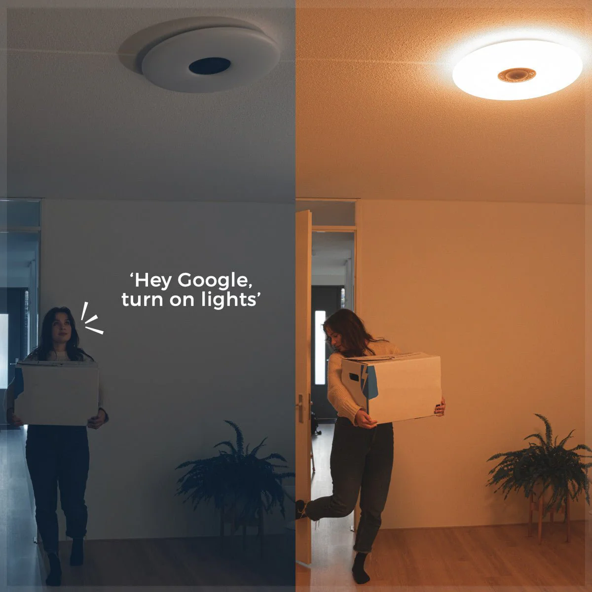 VoiceControl LED Plafondlamp 50 cm met Google Nest & Amazon Echo Dot houder - Bedienbaar met App - Image 14