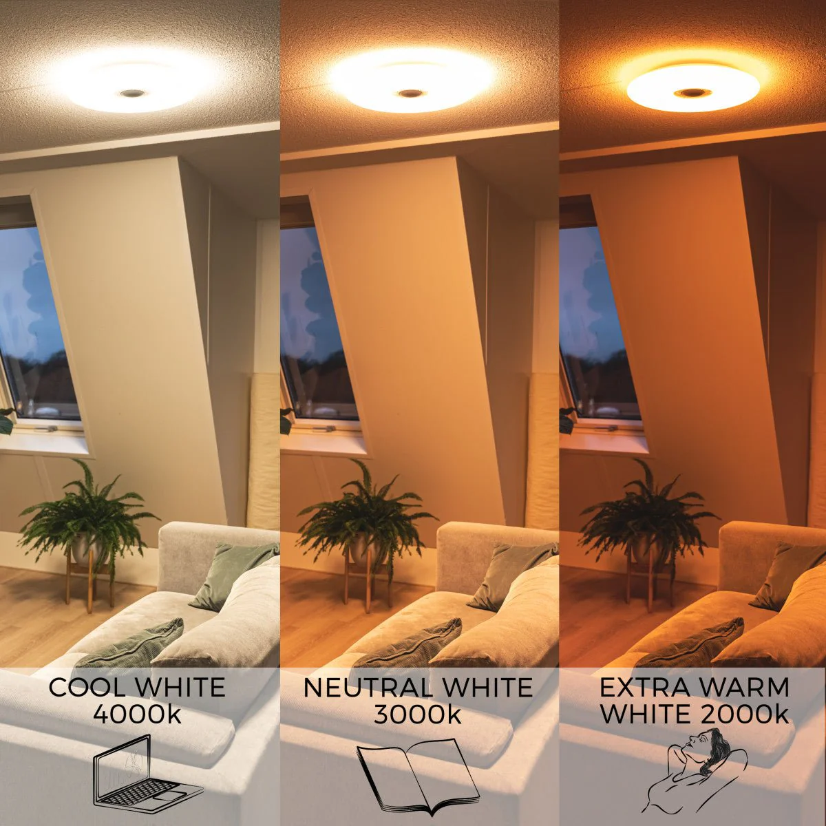 VoiceControl LED Plafondlamp 50 cm met Google Nest & Amazon Echo Dot houder - Bedienbaar met App - Image 20