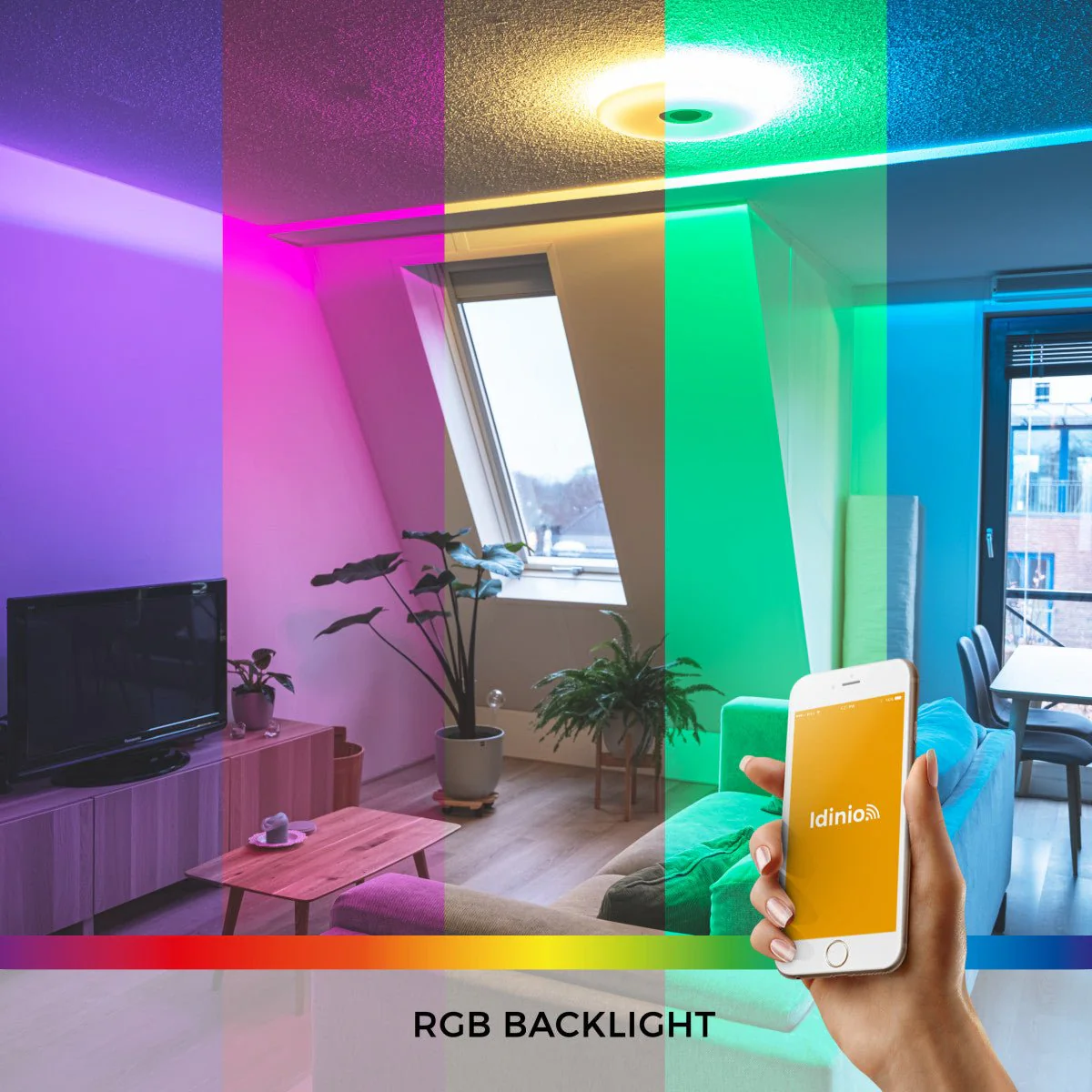 VoiceControl LED Plafondlamp 50 cm met Google Nest & Amazon Echo Dot houder - Bedienbaar met App - Image 21