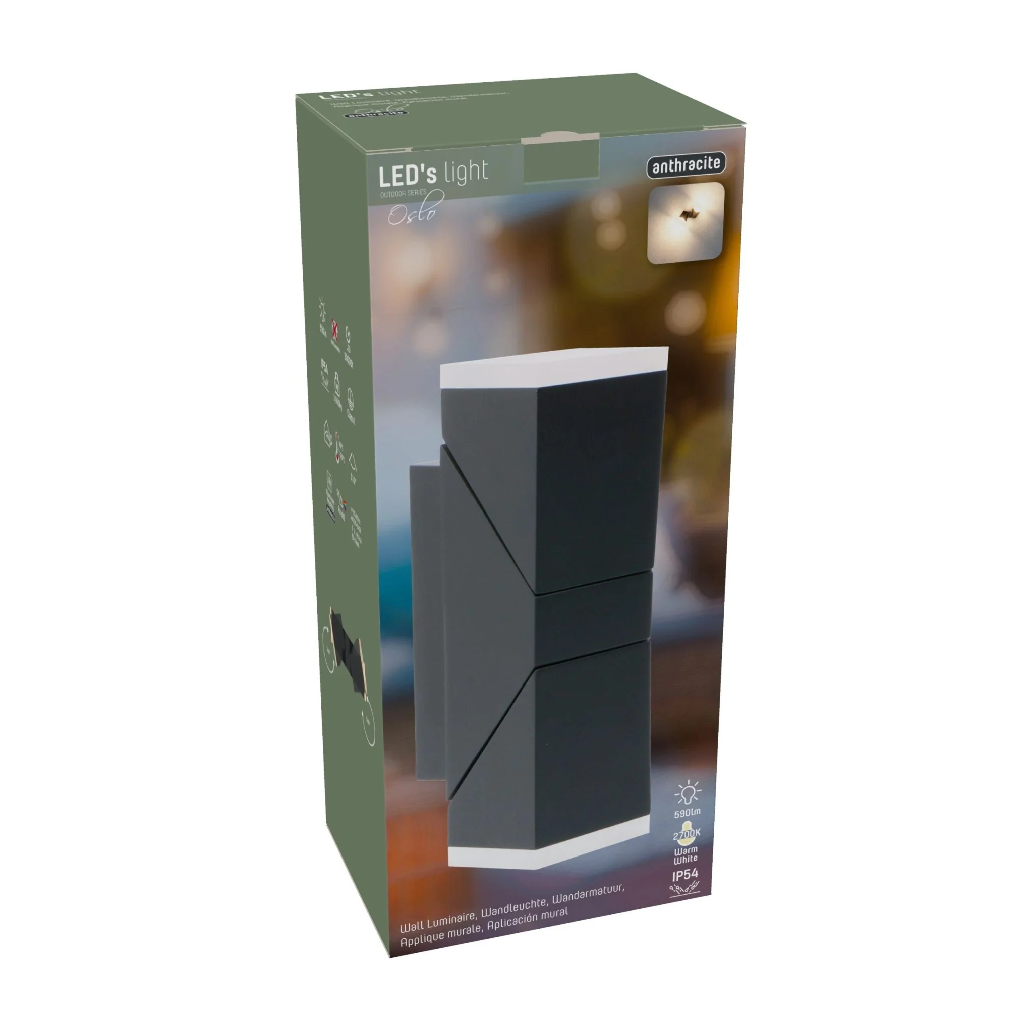 2 pack LED's Light 2-lichts LED Design Buitenlamp - Model Terni - Draaibaar - Warm wit - Antraciet - Image 15