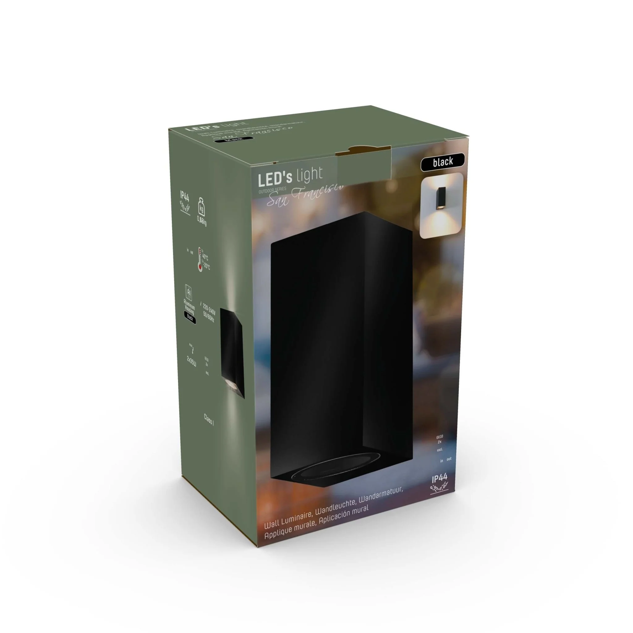 NØRD Up&Down - LED's Light LED Buitenlamp met GU10 fitting - Rechthoek - IP44 - Zwart - Model Milaan - Image 14