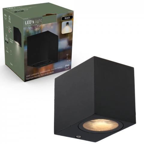 NØRD Down - LED's Light LED Wandlamp Buiten met GU10 fitting - Vierkant - IP44 - Zwart - Model Rome - Image 7