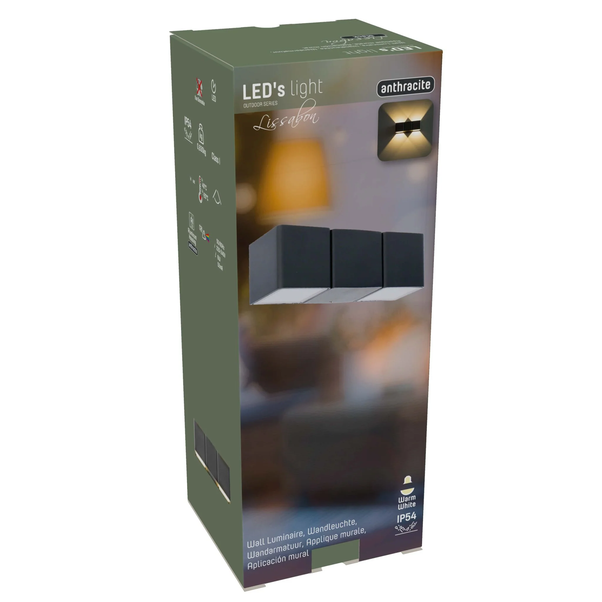 LED's Light 4-lichts Wandlamp Buiten - Model Aversa - Warm wit - IP54 waterdicht - Antraciet - Image 12