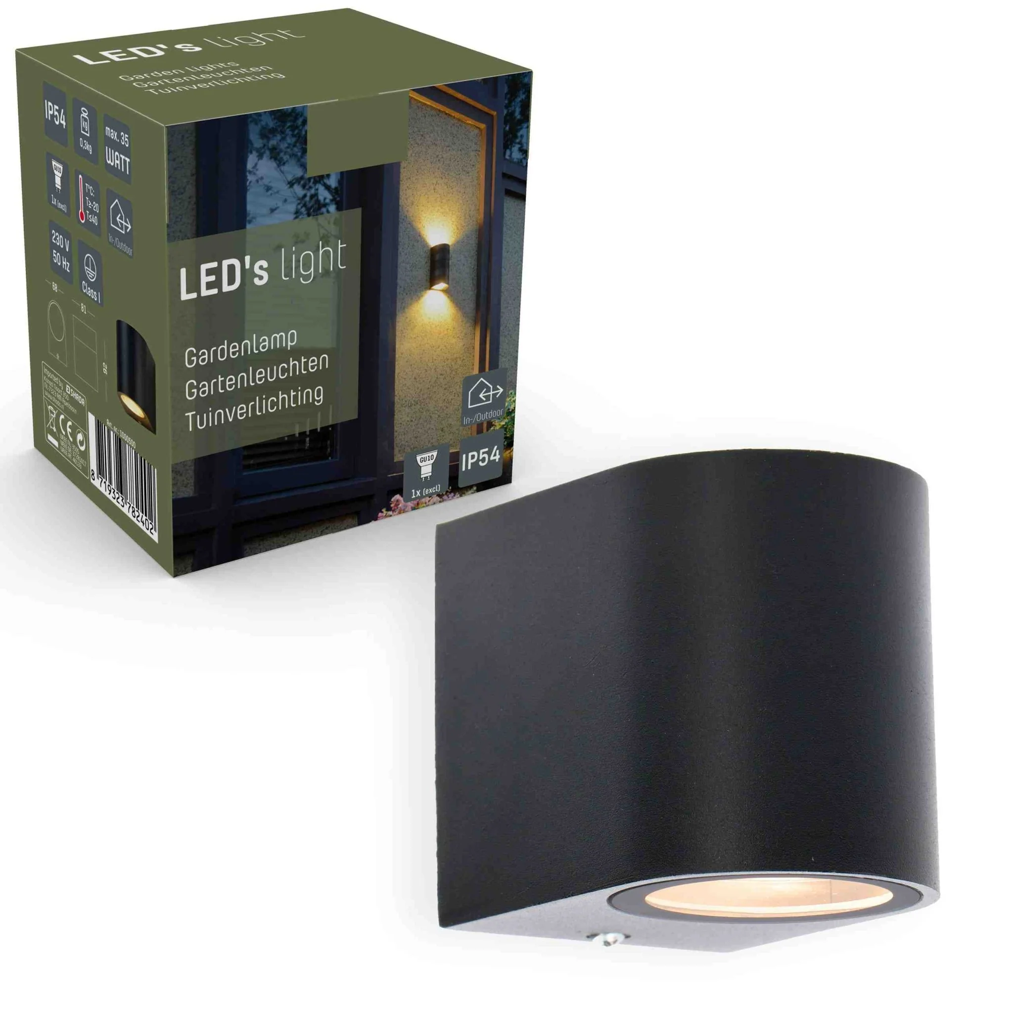 LED's Light LED Wandlamp buiten met GU10 fitting - Rond - Model San Marino - IP44 - Zwart - Image 6