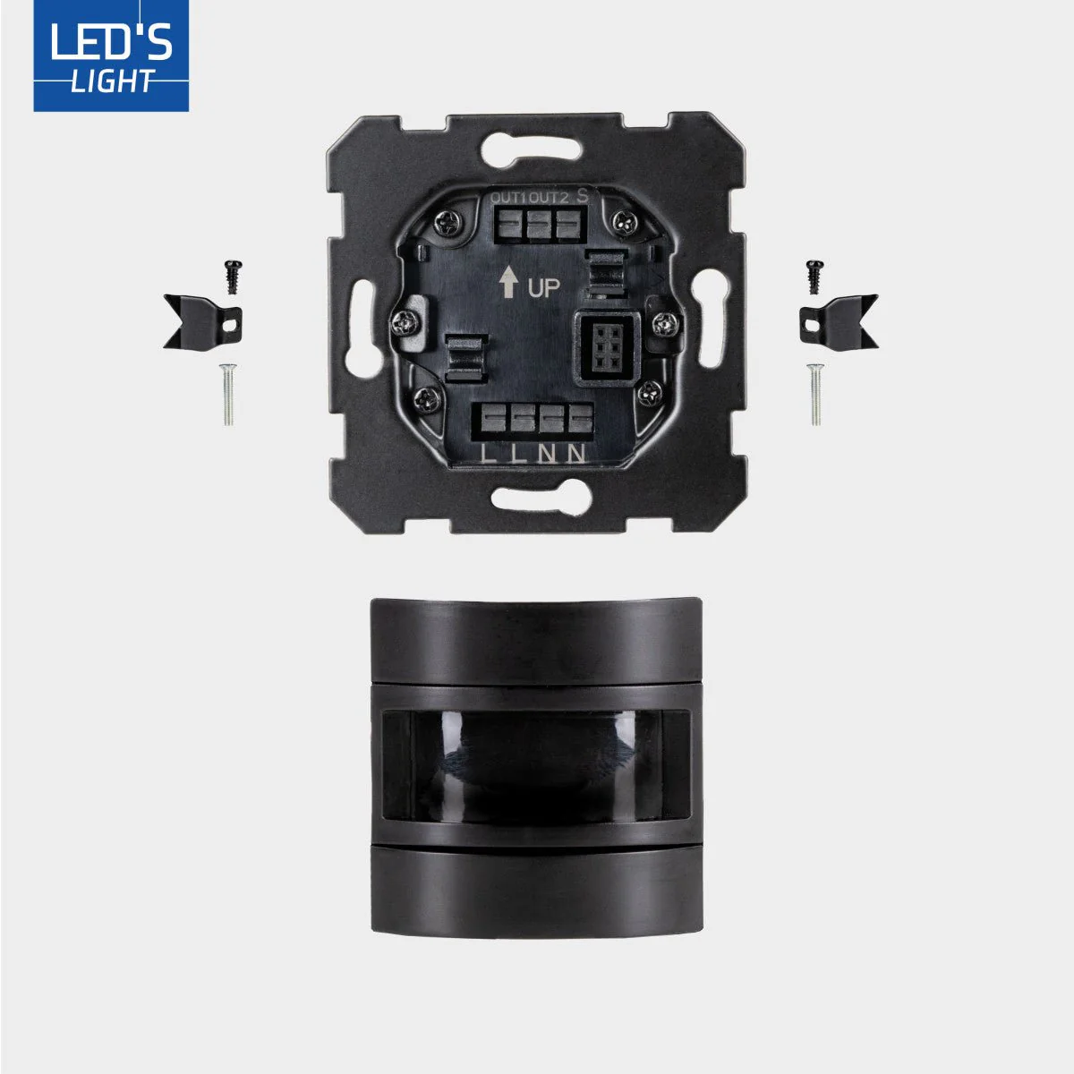 Wandschakelaar met Bewegingssensor - 55 x 55 mm inbouw - Compatibel met LED - Zwart - Image 6