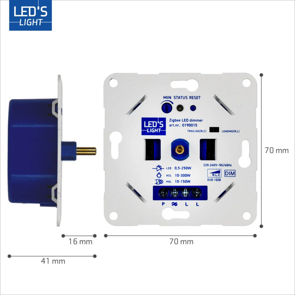LED's Light Smart Zigbee LED dimmer - 300 watt - Geschikt voor fase afsnijding (trailing edge) & fase aansnijding (leading edge) - Inbouw dimmer - Universeel - Image 5
