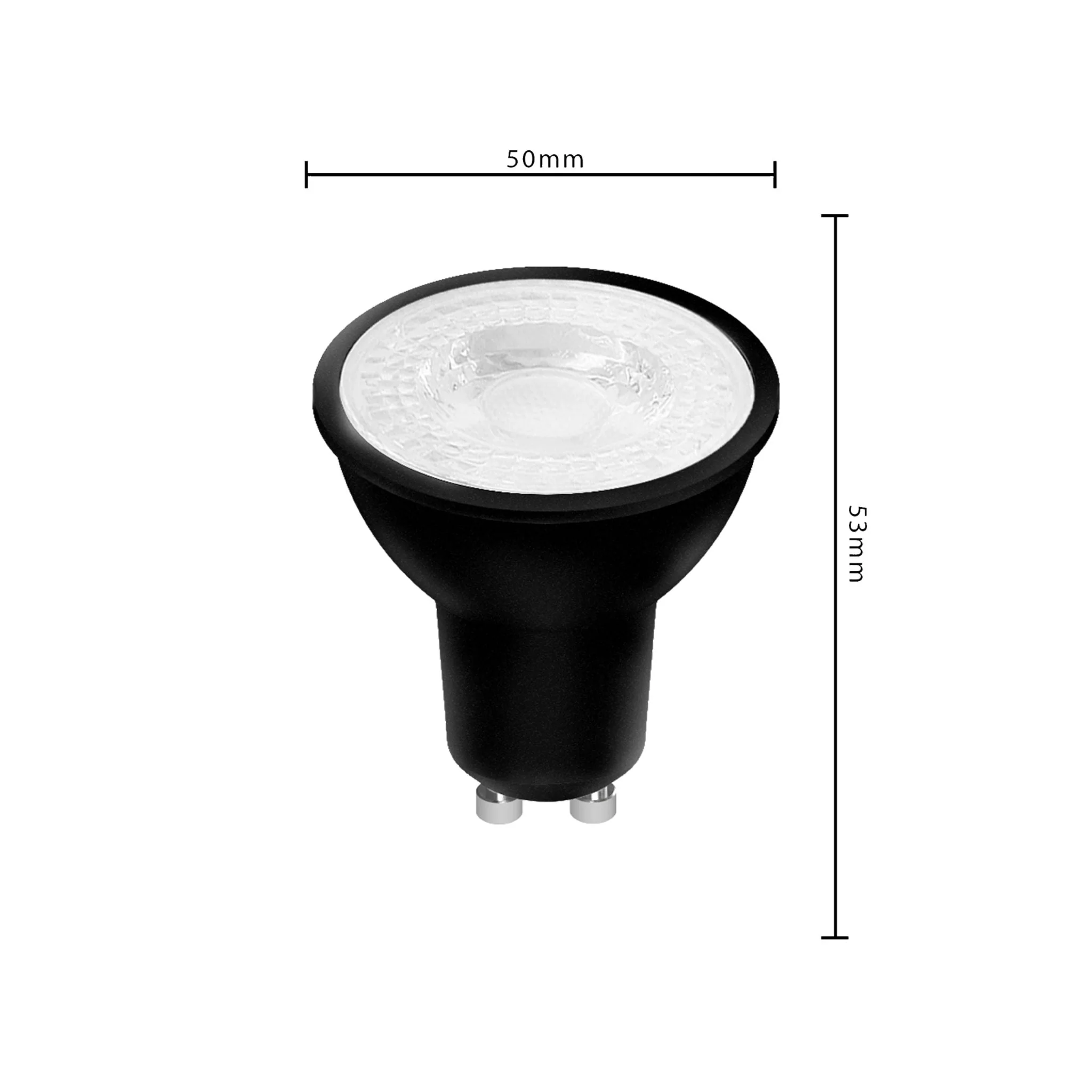 GU10 LED Spots zwart - Warm wit licht - 4W/50W - 345 lm - 3PACK - Image 3